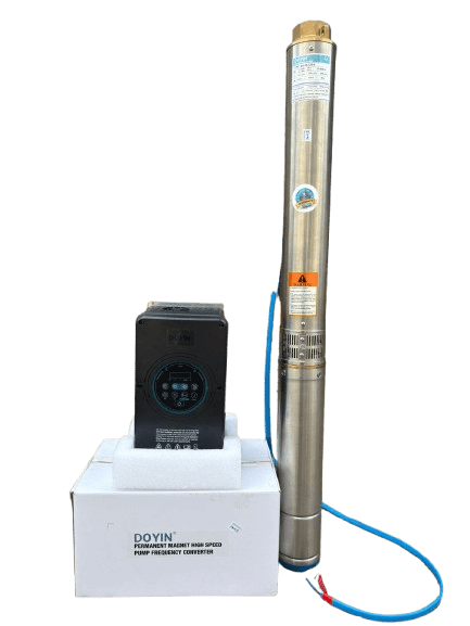4000W 4kW 5.5HP Doyin AC/DC Submersible Water Pump Ordinary Impeller and Controller 210m Max Head, Max Rate 14.4m3/h
